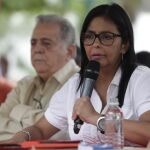 Delcy Rodríguez participando hoy en una audiencia que realiza con la Comisión de la Verdad de la ANC en Caracas