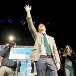 El presidente del PP, Pablo Casado, ayer, en Torrelaguna, donde presentó a los candidatos de la Sierra Norte a las elecciones municipales de mayo. Foto: JESÚS G. FERIA