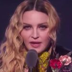 Madonna durante su emotivo discurso