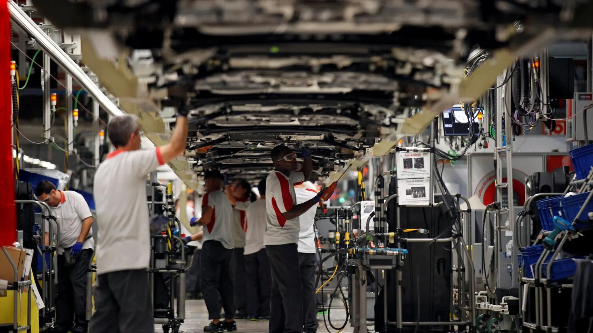 Cadena de montaje de la fábrica de Seat en la Zona Franca