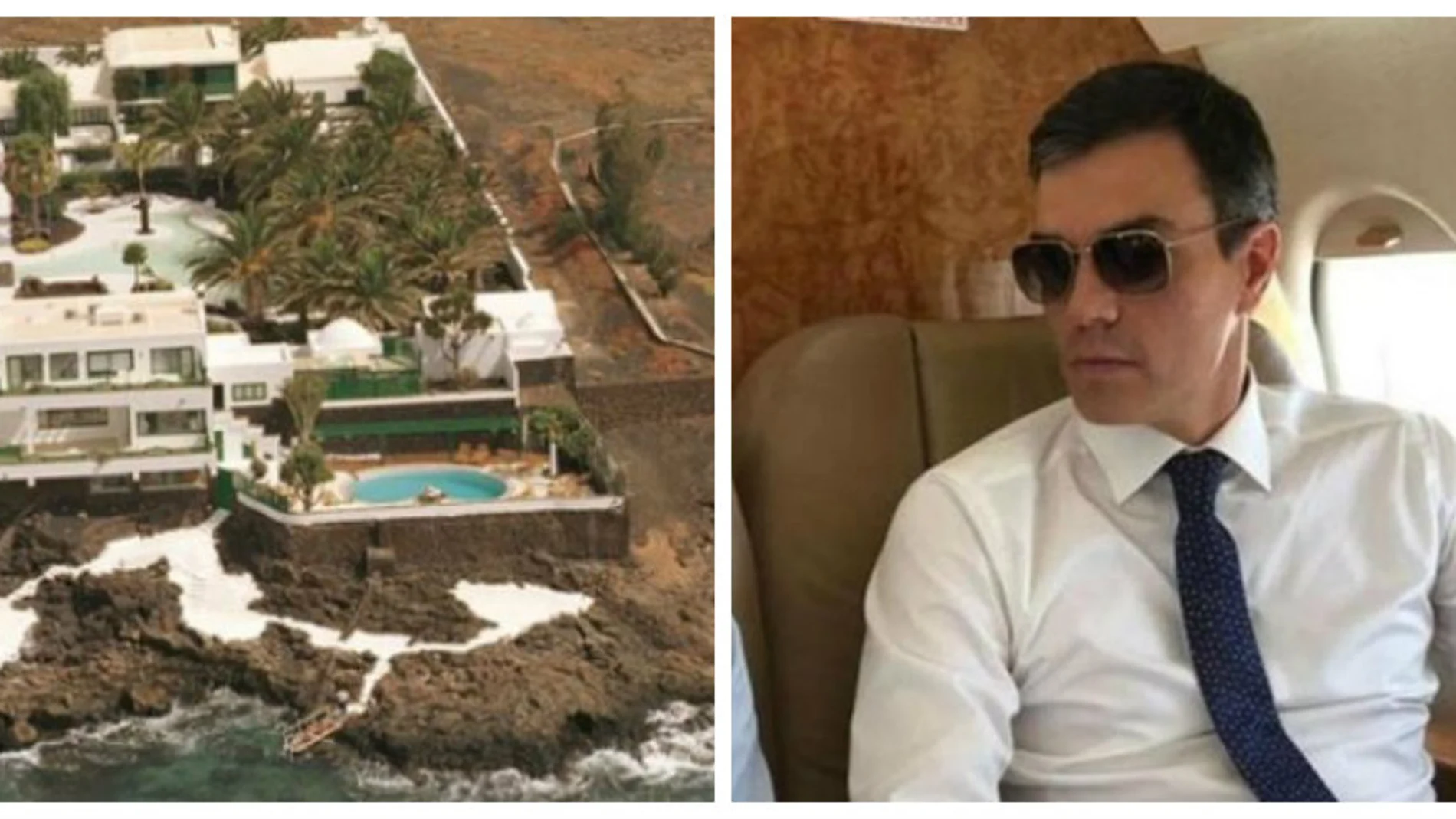 Residencia La Mareta y Pedro Sánchez, a bordo del avión presidencial
