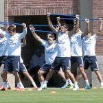 La plantilla del Madrid, en un entrenamiento en Estados Unidos