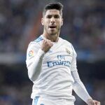 Asensio celebra el gol que significó el 2-0 para el Madrid