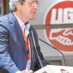 José Ricardo Martínez, tras ser reelegido ayer en el Congreso de UGT