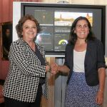 Carmen Castreño y María Jesús Almazor, ayer en Sevilla