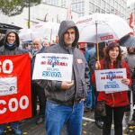 Manifestación pasada por agua en Valladolid, en la que se apoyó a los trabajadores de Sada