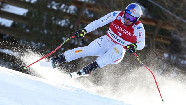 Dominik Paris en la prueba de descenco celebrada en Stelvio