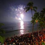 Imagen de archivo de la celebración de Año Nuevo en Waikiki Beach (Honolulu)