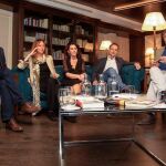 Los escritores Antonio Soler, Antonio Orejudo, María Dueñas, Ayanta Barilli, Felipe Benítez Reyes y Nativel Preciado, con la moderación del periodista Jesús Vigorra, participaron en la charla de presentación del enclave cultural / Foto: Manuel Olmedo