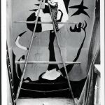 Joan Miró pintando «El segador», pintura hoy desaparecida