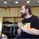 El secretario general del SAT, Óscar Reina, en la imagen cuando se fue de la ONU, finalmente no pudo verse con Anna Gabriel por “incompatibilidad de agendas”