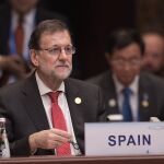 Mariano Rajoy, durante la ceremonia de apertura de la cumbre del G20 hoy en Hangzhou.