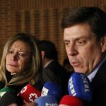 Diana López-Pinel, y Juan Carlos Quer, en el funeral