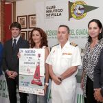 Los representantes de las instituciones posan con el cartel del evento durante el acto de ayer