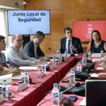 El alcalde de Murcia ayer durante la Junta Local de Seguridad