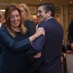 El secretario de Acción Política del PSOE, Patxi López, en un encuentro con la presidenta de la Junta de Andalucía, Susana Díaz