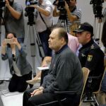 Antonio O.B., "El Rubio", principal sospechoso de la desaparición y posible muerte de Yéremi Vargas, durante el juicio contra él celebrado hoy en la Audiencia de las Palmas de Gran Canaria