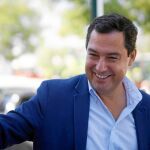 El presidente del PP-A, Juanma Moreno, ayer en la feria Agroporc de Carmona (Sevilla)
