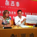 José Juan Zaplana y Remedios Yáñez, ayer, en Les Corts