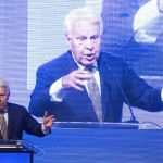 Felipe González interviene en el quinto seminario "Liderazgo en tiempos de crisis"hoy, miércoles 28 de septiembre, en Santiago (Chile).
