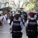 Mossos de Esquadra en las Ramblas tras los atentados del 17-A