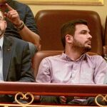 Carlos Sánchez Mato y Eduardo Garzón, ya ex asesor municipal de Economía y Hacienda, el pasado día 12 en el Congreso de los Diputados