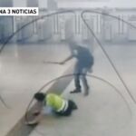 La violenta agresión de un hombre a un vigilante en una estación de Cercanías de Madrid