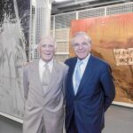 El ex presidente de La Caixa Josep Vilarasau junto al presidente de la Fundación La Caixa, Isidro Fainé, ayer, en el CaixaForum.