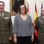 José Rivas, Ángeles Armisén y Carlos Hidalgo en la recepción en la Diputación de Palencia