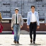 Fernando Robleño, Colombo, Sergio Flores y David Garzón, en Las Ventas, días antes de su cita con ella en la Feria de San Isidro