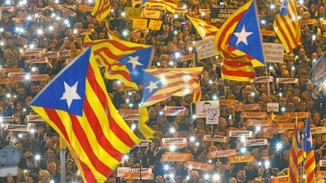 Imagen de la manifestación independentista de ayer