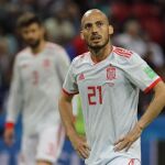 Silva, en un momento del partido contra Irán que disputó la selección en Kazán / Efe