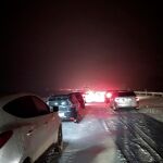 La AP-6 entre el kilómetro 42 y el 80, entre los municipios de San Rafael y Villacastín el pasado 7 de enero