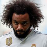 El defensa brasileño del Real Madrid, Marcelo Vieira, tras el partido de la jornada 13 de LaLiga Santander que disputan hoy el Eibar y el Real Madrid en el estadio de Ipurua de Eibar