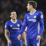 Pedro, del Chelsea, celebra un gol que marcó durante el partido de la Premier League entre el Chelsea y el Bournemouth en el estadio Stamford Bridge de Londres
