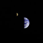 La Tierra y la Luna tal y como la Voyager las fotografió en 1977