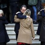 Artur Mas, Joana Ortega e Irene Rigau en una imagen de archivo a las puertas del TSJC.