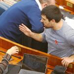 El secretario general de Podemos en Madrid, Ramón Espinar, ayer, en la Asamblea de Madrid