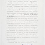 Original del texto en el que Picasso hace oficial la entrega de «Las Meninas»