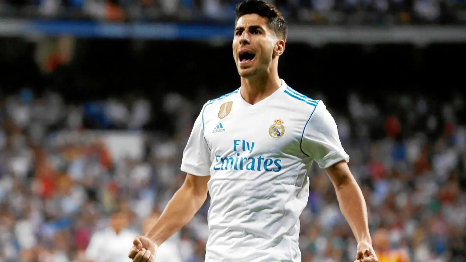 Marco Asensio con el Real Madrid.