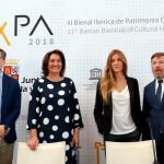 La consejera de Cultura y Turismo, María Josefa García Cirac, presenta la XI Bienal Ibérica de Patrimonio Cultural AR&amp;PA 2018. Junto a ella, el director general de Patrimonio, Enrique Saiz, Catarina Valença y el director del Congreso, Miguel Ángel de la Iglesia