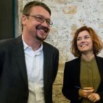 El cabeza de lista de "Catalunya en Comu-Podem", Xavier Domenech, y la numero 2 de la lista, Elisenda Alamany. EFE/Enric Fontcuberta