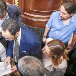 Ayllón, Madina, Santamaría, Hernando, Homs, Pastor, Iglesias y Rufián debaten el borrador de la declaración sobre ETA