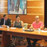 El consejero de Sanidad, Antonio María Sáez Aguado, en la reunión con los representantes de asociaciones de la Comunidad relacionadas con las enfermedades raras