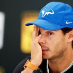 El tenista español Rafael Nadal ofrece una rueda de prensa para anunciar que se retira del Masters 1.000 de París-Bercy.