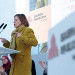 Carme Forcadell, en un acto de campaña