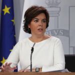 La vicepresidenta del Gobierno, Soraya Sáenz de Santamaría