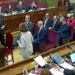 El ex vicepresidente de la Generalitat Oriol Junqueras (en la imagen, el día de su declaración) dijo que «nunca, nunca, nunca» promovieron la violencia
