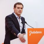 El dirigente de Ciudadanos, en una comparecencia de su partido