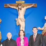 Jesús García Burillo, Mayte Martín, Ricardo Blázquez, María Josefa García Cirac, Tomás del BIen y Gonzalo Jiménez, entre otras autoridades, en la clausura de «Aqva» en Toro.